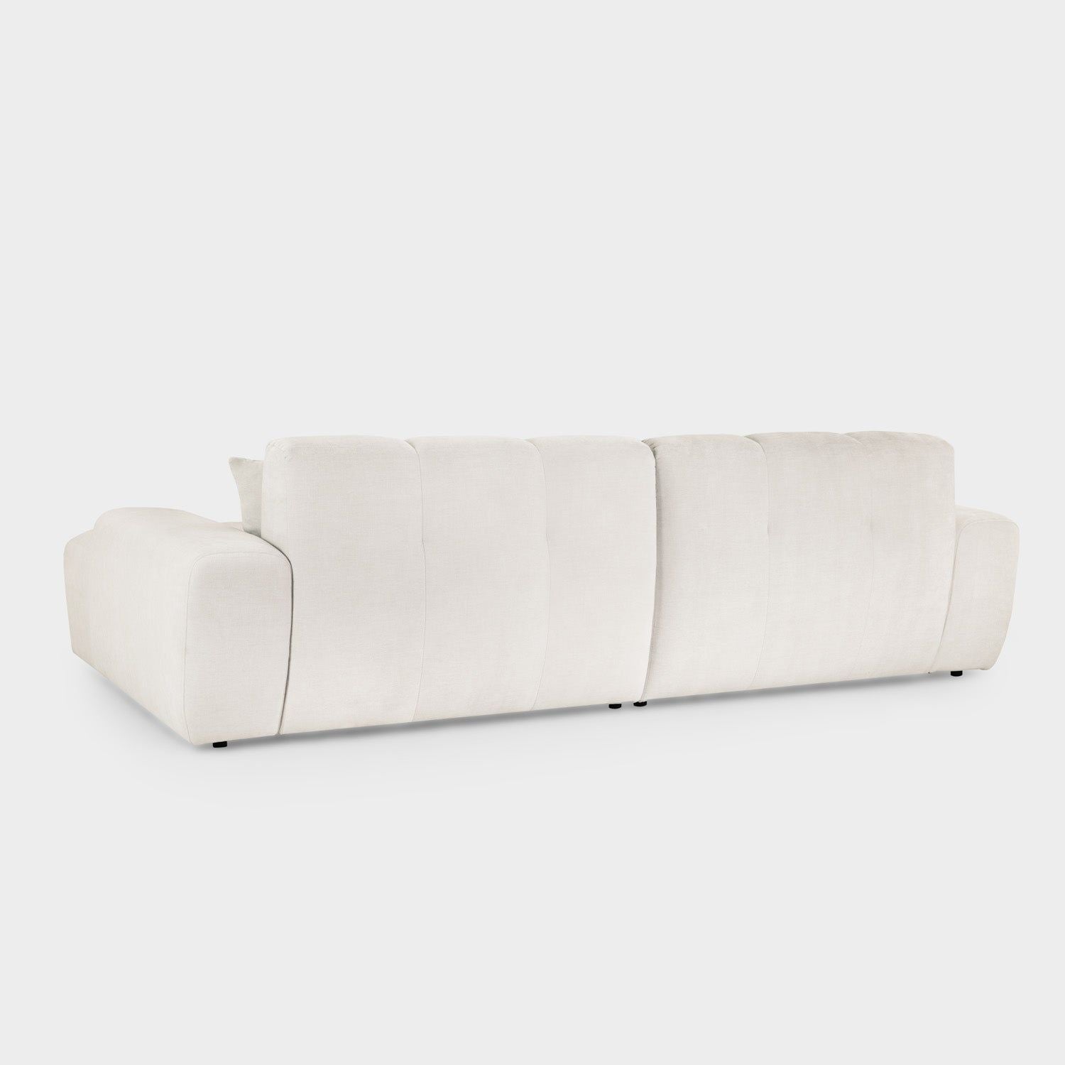 Natural Beige Fabric Left Hand Facing Corner Sofa