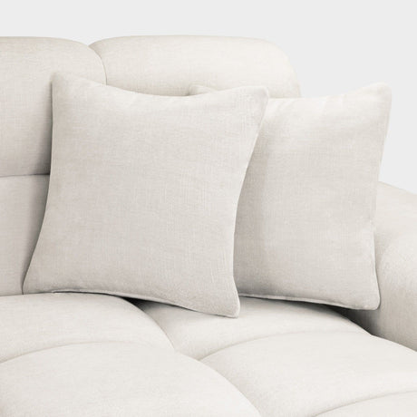 Natural Beige Fabric Left Hand Facing Corner Sofa