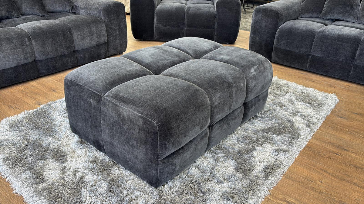 Jacob Sofa Black Footstool - Ready2Go Furniture