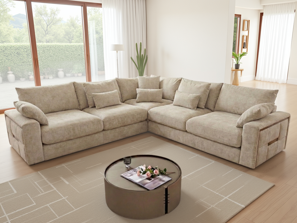 Jupiter Sofa Beige Large Corner - Ready2Go Furniture