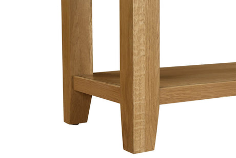 Natural Oak 2 Drawer Console Table with Shelf