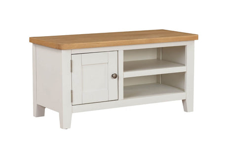 Cashmere Wooden 1 Door TV Media Unit Oak Top 2 Open Shelves