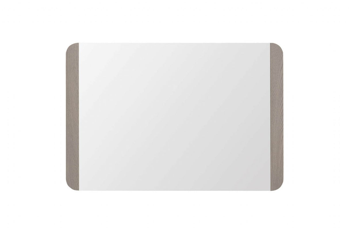 Greige Washed Oak Rectangular Wall Mirror