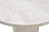 Taupe Gloss Marble 1.3m Round Dining Table Pedestal Base
