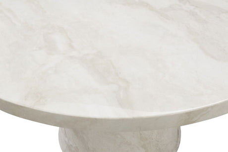 Taupe Gloss Marble 1.3m Round Dining Table Pedestal Base