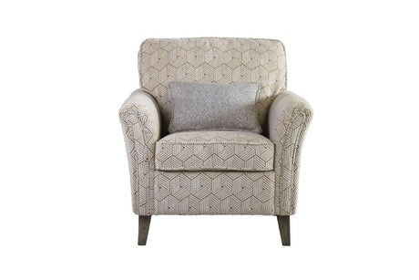 Mustard Fabric Armchair with Bolster Cushions