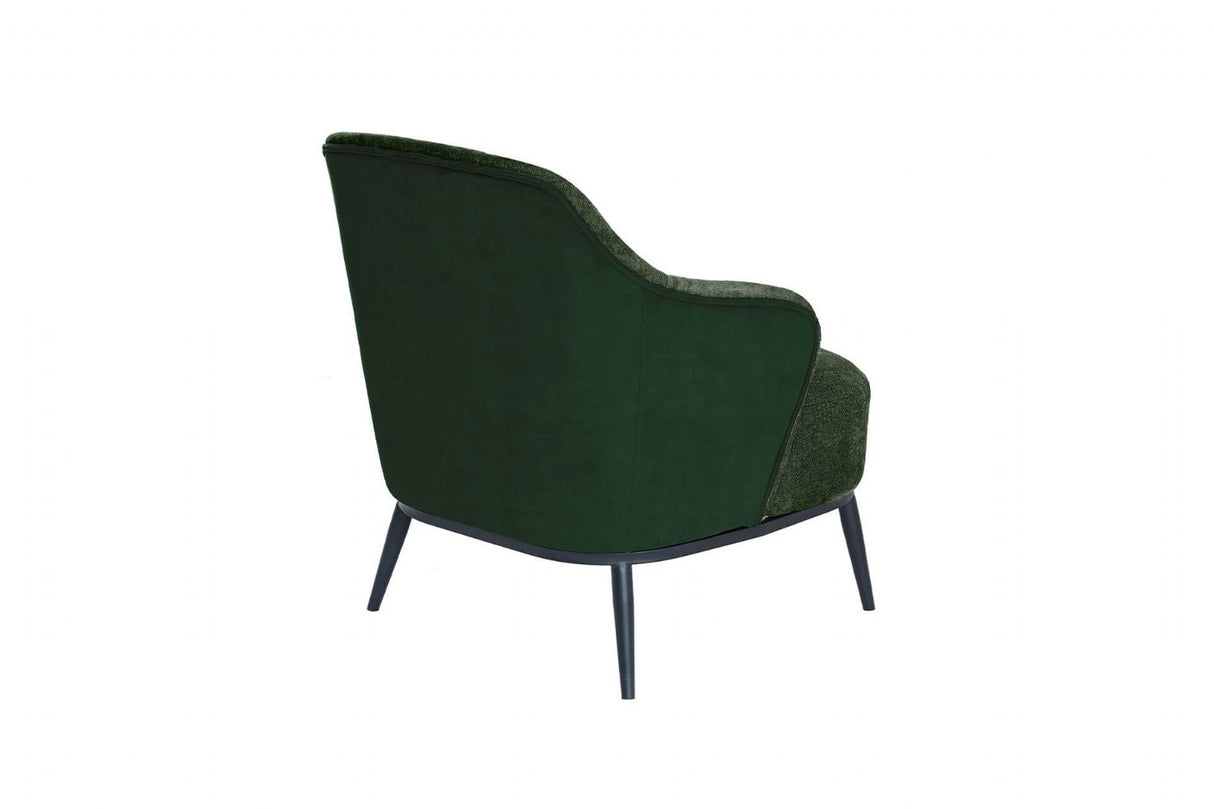 Green Velvet 2 Tone Design Accent Chair with Metal Legs