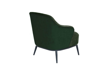 Green Velvet 2 Tone Design Accent Chair with Metal Legs