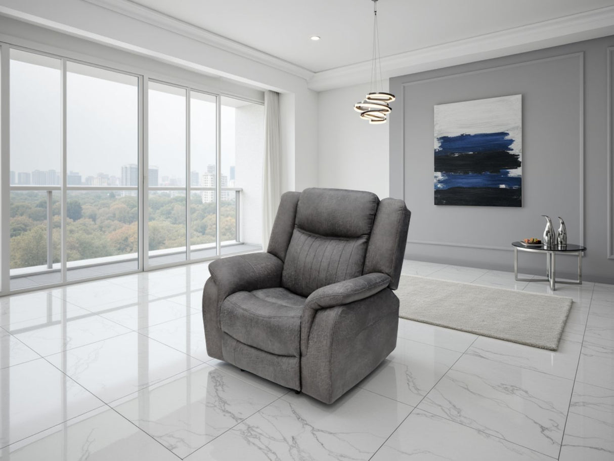 Grey Fabric Electric Recliner Armchair with USB