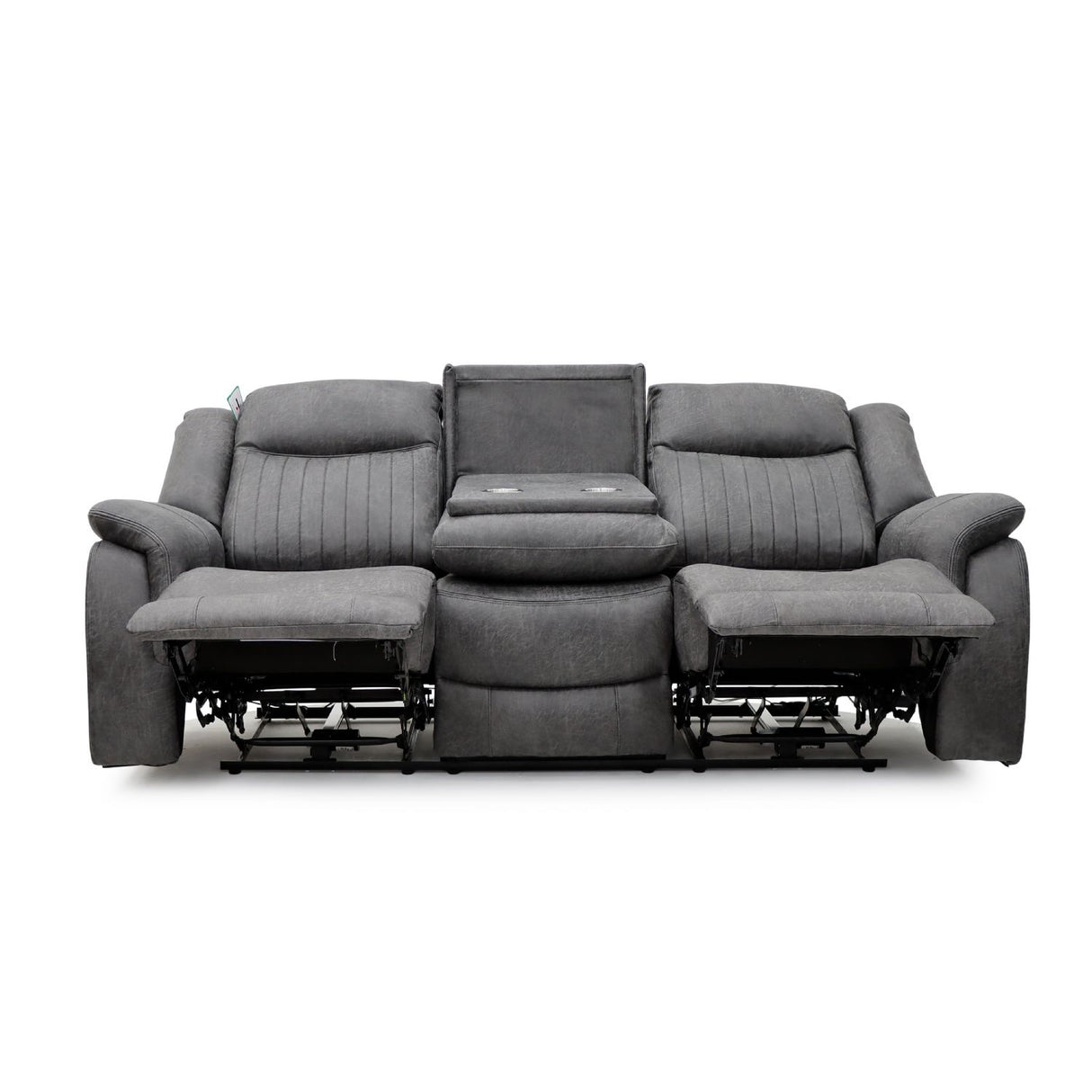 Grey Fabric 3 Seater Electric Recliner Sofa
