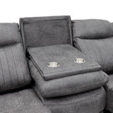 Grey Fabric 3 Seater Electric Recliner Sofa