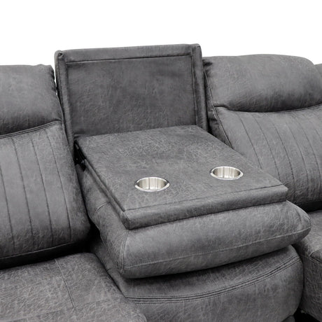 Grey Fabric 3 Seater Electric Recliner Sofa