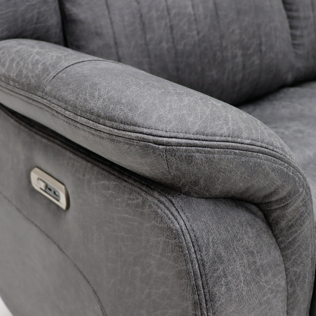 Leon Electric Recliner Sofa Grey 3 Seater - Ready2Go Furniture
