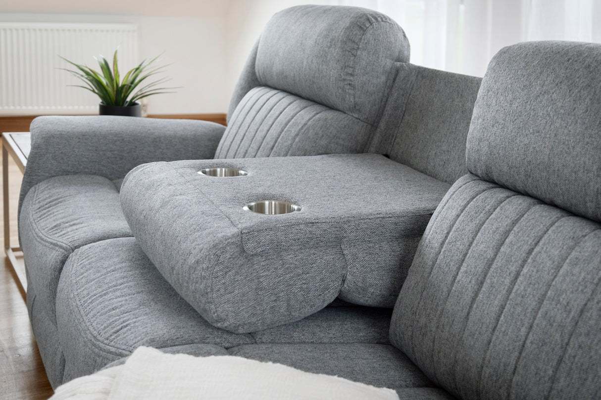 Linden Electric Recliner Sofa Grey 3 Seater - Ready2Go Furniture