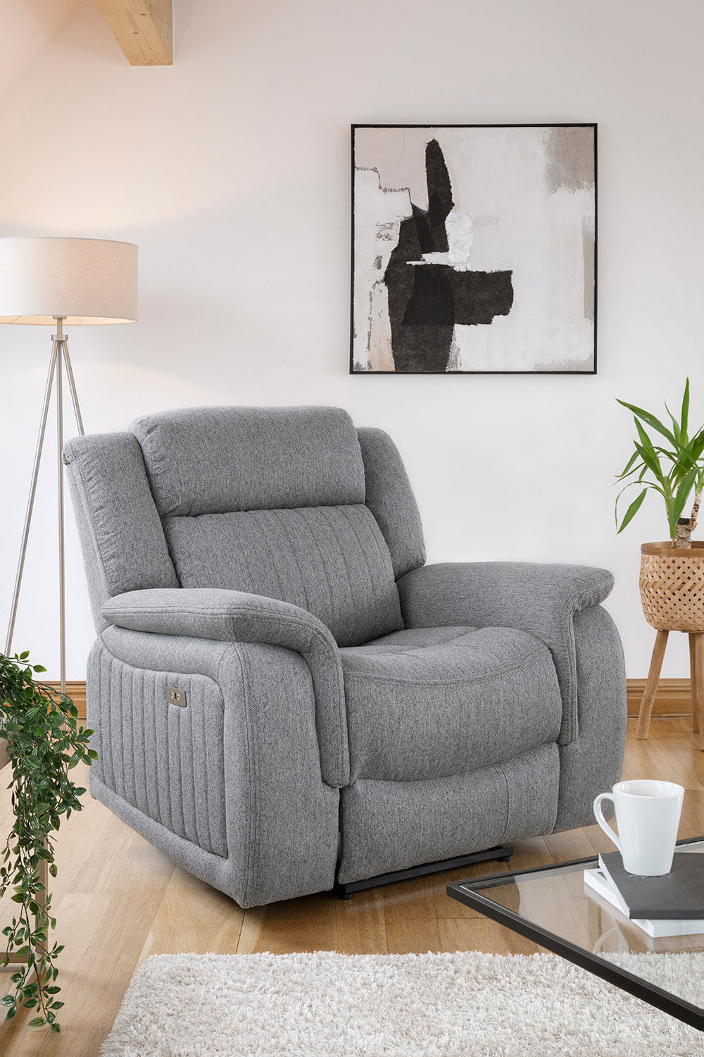 Linden Electric Recliner Sofa Grey Armchair - Ready2Go Furniture