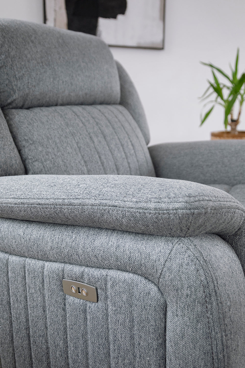Linden Electric Recliner Sofa Grey Armchair - Ready2Go Furniture