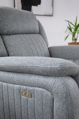Linden Electric Recliner Sofa Grey Armchair - Ready2Go Furniture