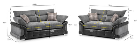 Arles 3 & 2 Seater Sofa Set – Cosy Jumbo Cord Comfort - Ready2GoFurniture 