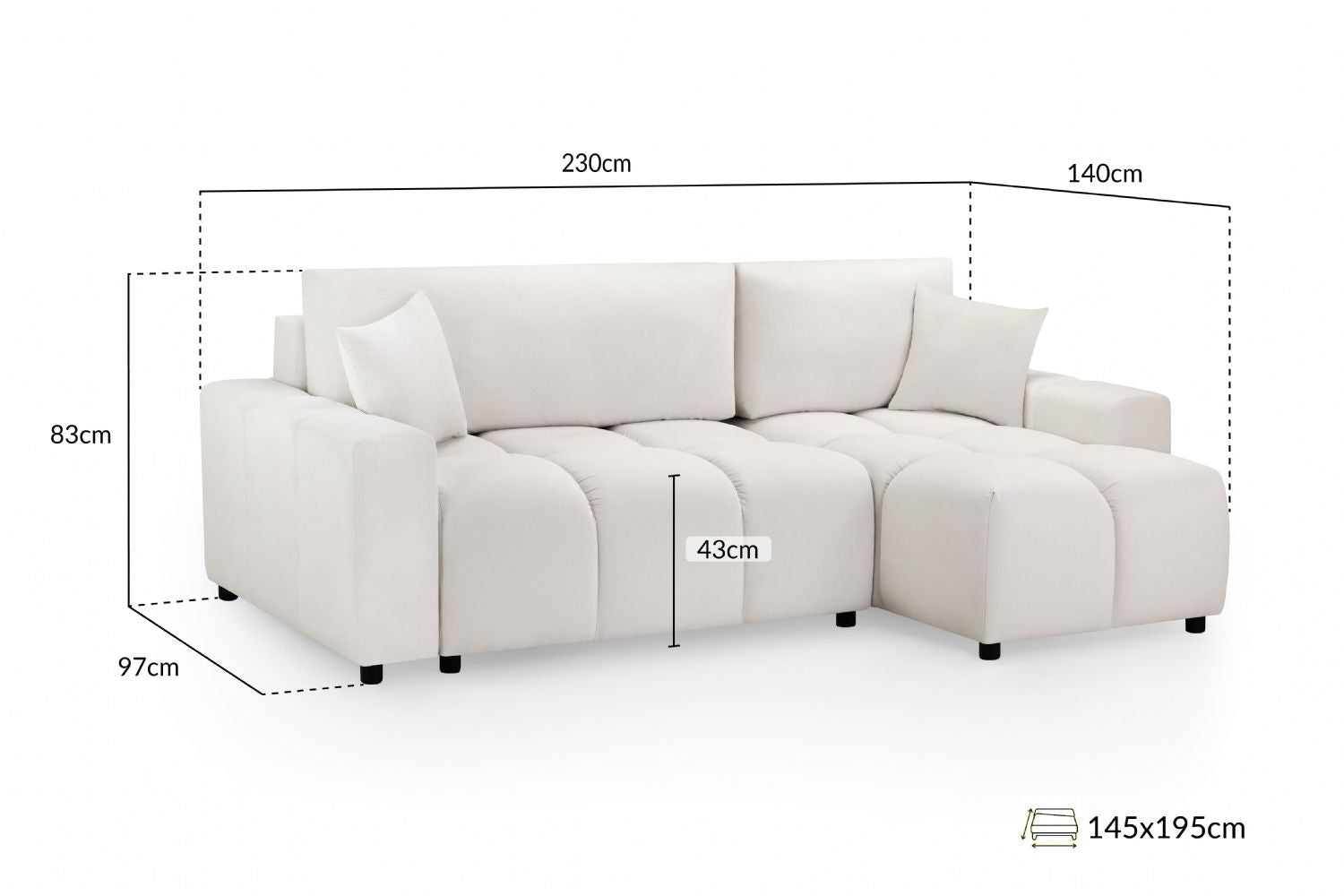 Luki Sofabed Beige Universal Corner