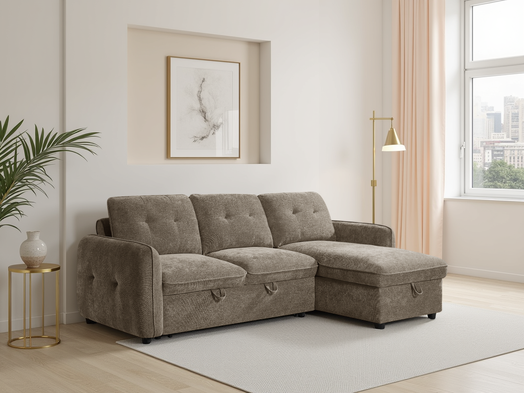 Moscow Sofabed Brown Universal Corner - Ready2Go Furniture