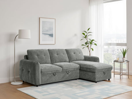 Grey Fabric Universal Corner Chaise Sofabed