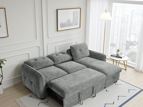 Grey Fabric Universal Corner Chaise Sofabed