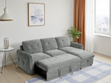 Grey Fabric Universal Corner Chaise Sofabed