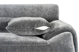 Charcoal Fabric Right Hand Facing Corner Sofa Chrome Feet
