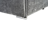 Charcoal Fabric Right Hand Facing Corner Sofa Chrome Feet
