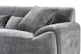 Charcoal Fabric Right Hand Facing Corner Sofa Chrome Feet