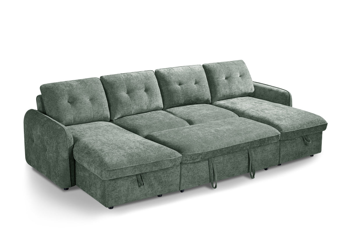 Moscow Sofabed Green U Shape Corner