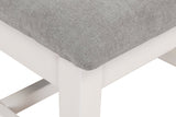 Cashmere Wooden Dining Chair Grey Fabric Padded Seat