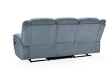 Grey Fabric Manual 3 Seater Recliner Sofa