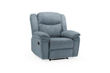 Grey Fabric Quilted Back Manual Recliner Armchair