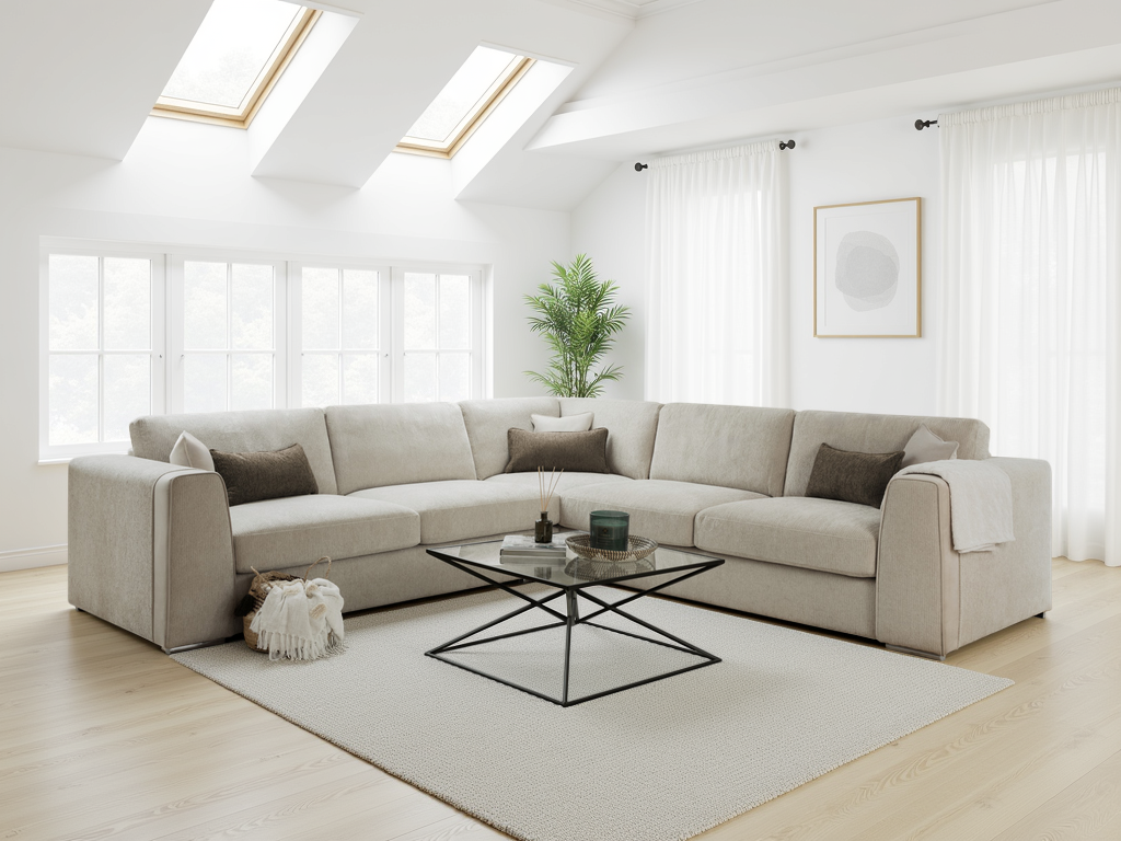 Naples Sofa Beige Large Corner - Ready2Go Furniture
