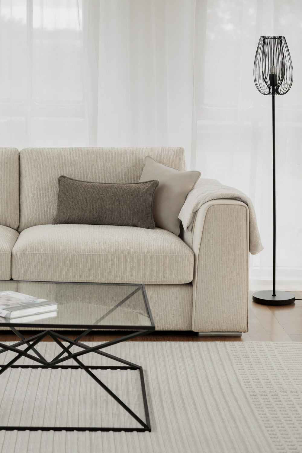 Naples Sofa Beige Large Corner - Ready2Go Furniture