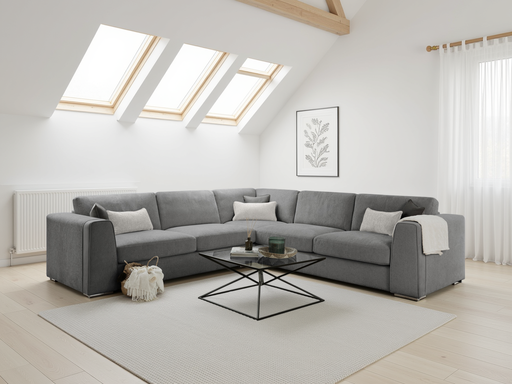 Naples Sofa Grey Large Corner