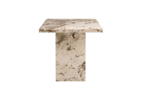 Mocha Gloss Finish Marble Square Lamp Table