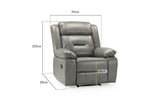 Grey Leather Effect Manual Recliner Armchair