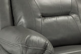 Grey Leather Effect Manual Recliner Armchair