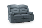 Grey Fabric 2 Seater Manual Recliner Sofa
