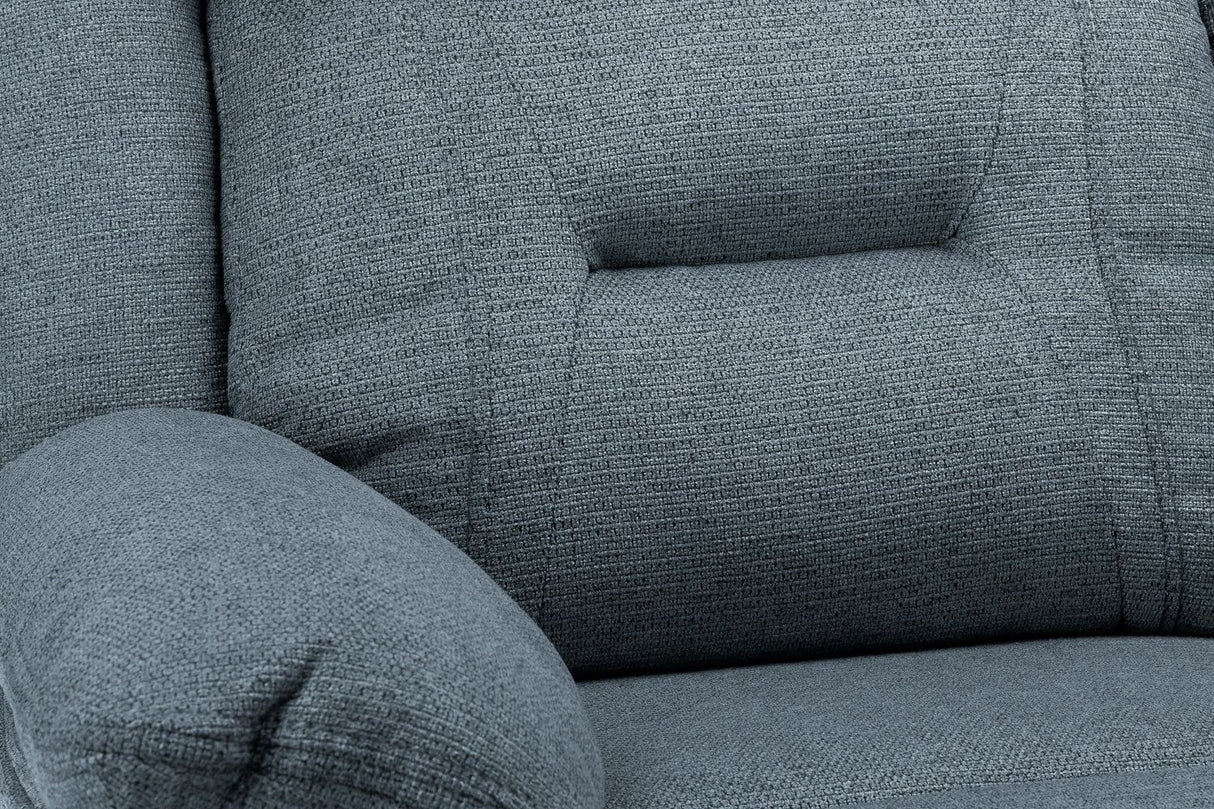 Grey Fabric Manual Recliner Armchair with Padded Arms