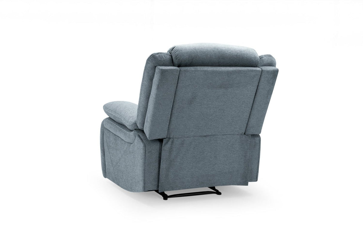 Grey Fabric Manual Recliner Armchair with Padded Arms