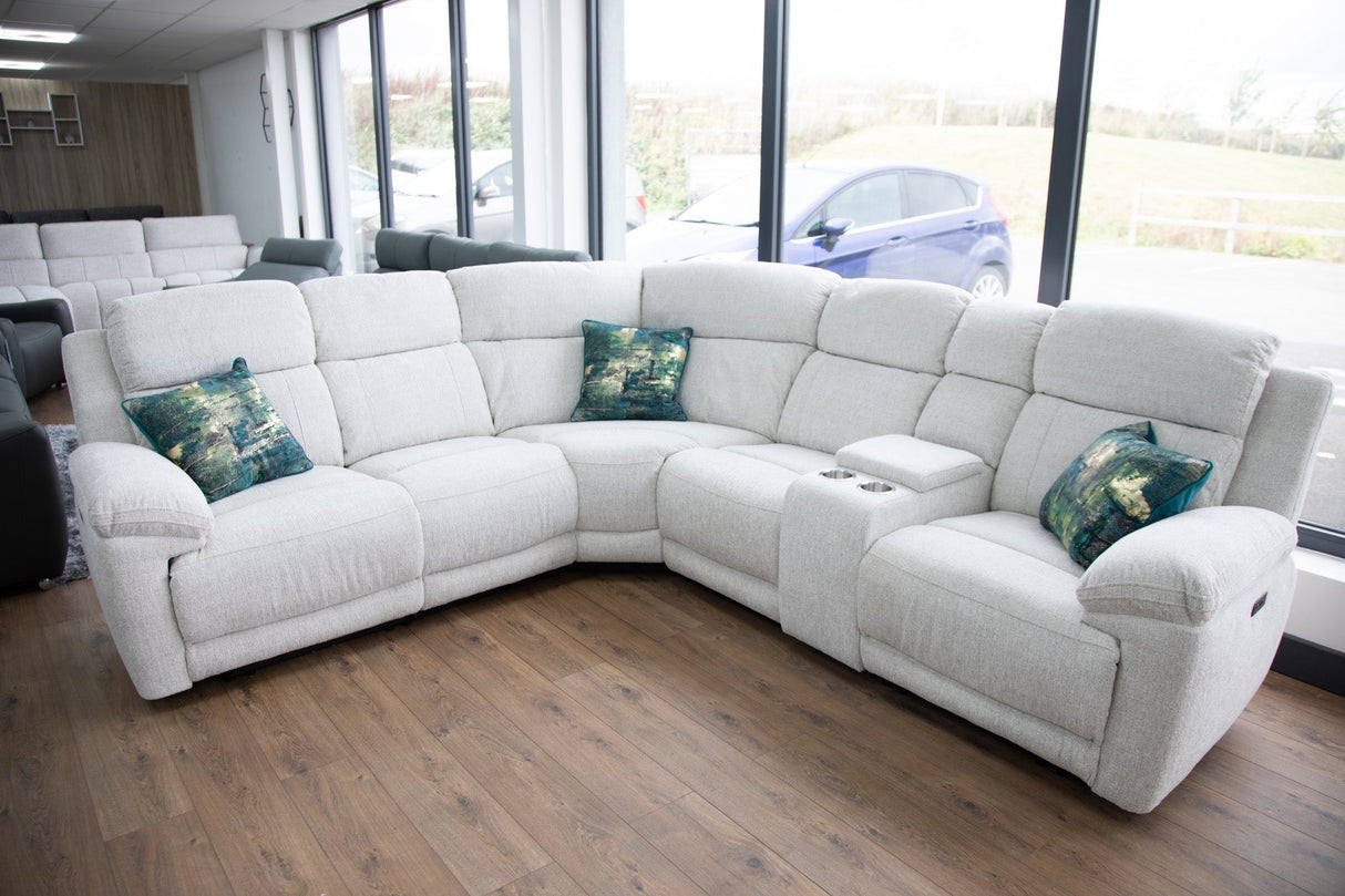 Owen Electric Recliner Sofa Beige Large Corner - Ready2Go Furniture