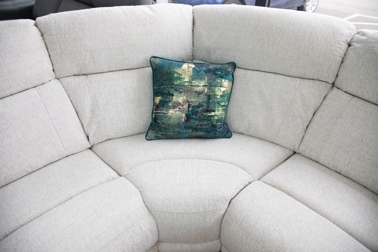 Beige Fabric Large Electric Power Recliner Corner Sofa