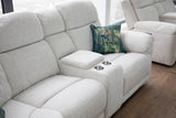 Beige Fabric Large Electric Power Recliner Corner Sofa