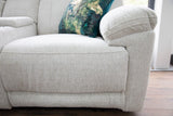 Beige Fabric Large Electric Power Recliner Corner Sofa