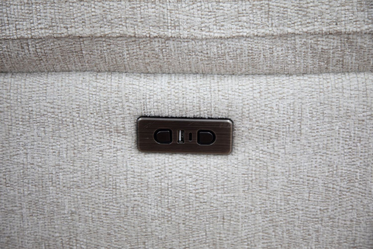 Beige Fabric Large Electric Power Recliner Corner Sofa