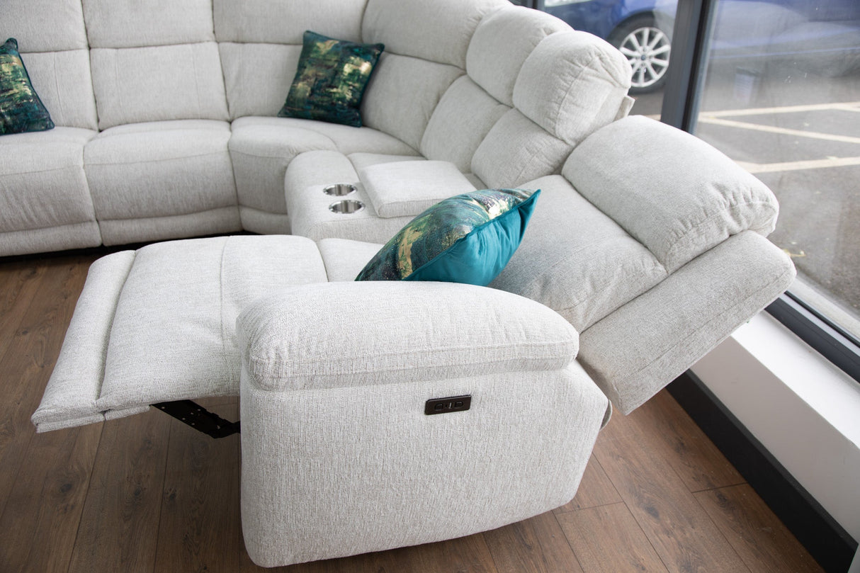 Owen Electric Recliner Sofa Beige Large Corner - Ready2Go Furniture