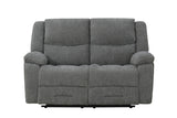 Grey Fabric 2 Seater Manual Recliner Sofa